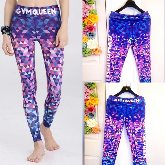 High Quality Printed BLUE yoga sports pants - Picture 3 of 11